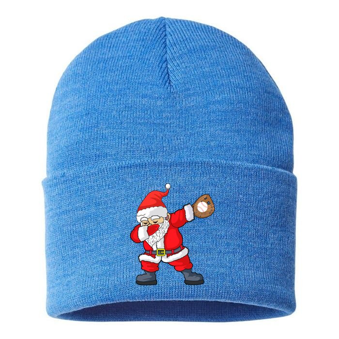 Xmas Holiday Dabbing Santa Claus Baseball Softball Christmas Gift Sustainable Knit Beanie