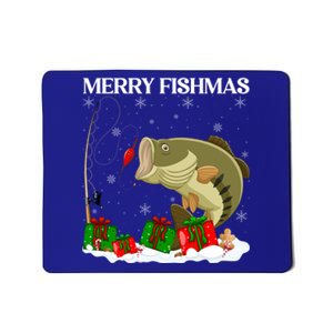 Xmas Holiday Fish Fishing Fishmas Bass Fish Merry Christmas Funny Gift Mousepad