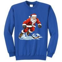 Xmas Holiday Funny Santa Playing Ice Hockey Christmas Gift Sweatshirt