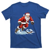 Xmas Holiday Funny Santa Playing Ice Hockey Christmas Gift T-Shirt