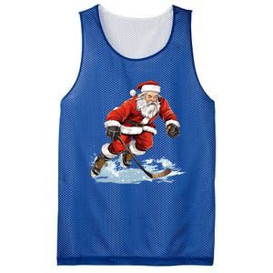 Xmas Holiday Funny Santa Playing Ice Hockey Christmas Gift Mesh Reversible Basketball Jersey Tank