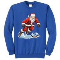 Xmas Holiday Funny Santa Playing Ice Hockey Christmas Gift Tall Sweatshirt