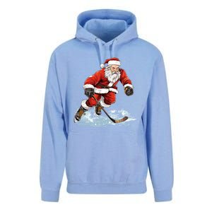 Xmas Holiday Funny Santa Playing Ice Hockey Christmas Gift Unisex Surf Hoodie