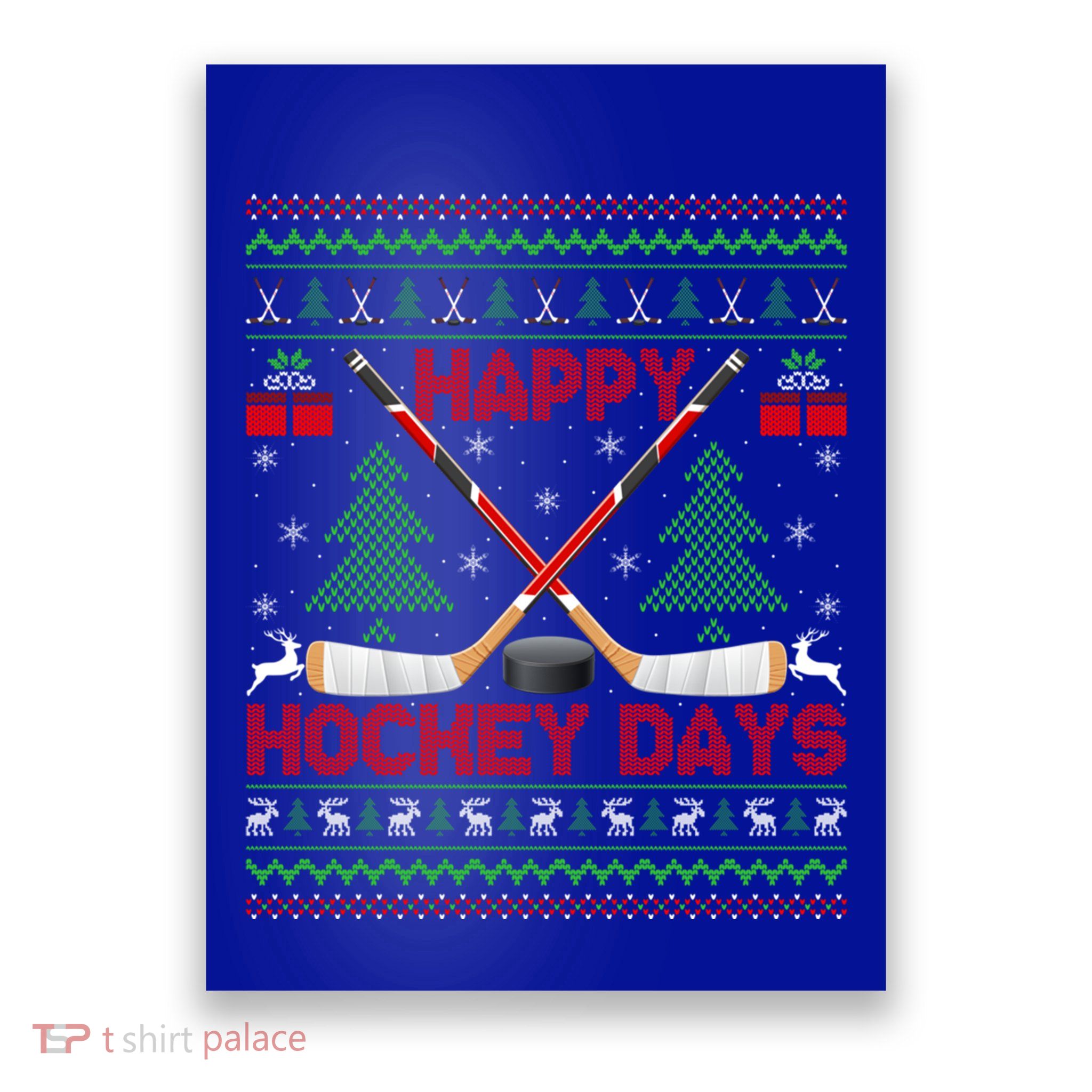 Xmas Happy Hockeydays Ugly Ice Hockey Christmas Gift Poster