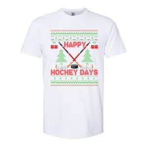 Xmas Happy Hockeydays Ugly Ice Hockey Christmas Gift Softstyle CVC T-Shirt