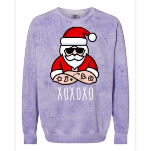 XOXOXO Ho Ho Ho Cool Santa Colorblast Crewneck Sweatshirt