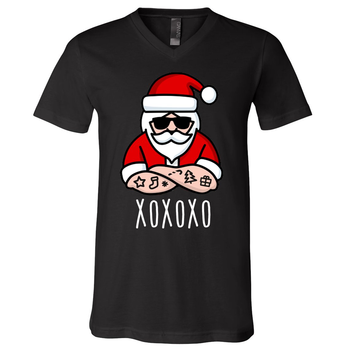 XOXOXO Ho Ho Ho Cool Santa V-Neck T-Shirt