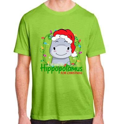 Xmas Hippo I Want A Hippopotamus For Christmas Pjs Gift Adult ChromaSoft Performance T-Shirt