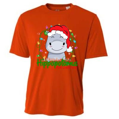 Xmas Hippo I Want A Hippopotamus For Christmas Pjs Gift Cooling Performance Crew T-Shirt