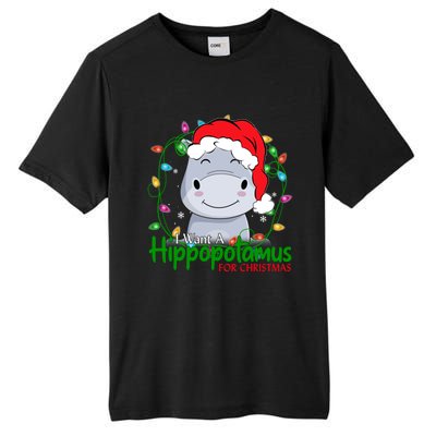 Xmas Hippo I Want A Hippopotamus For Christmas Pjs Gift Tall Fusion ChromaSoft Performance T-Shirt