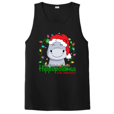 Xmas Hippo I Want A Hippopotamus For Christmas Pjs Gift PosiCharge Competitor Tank