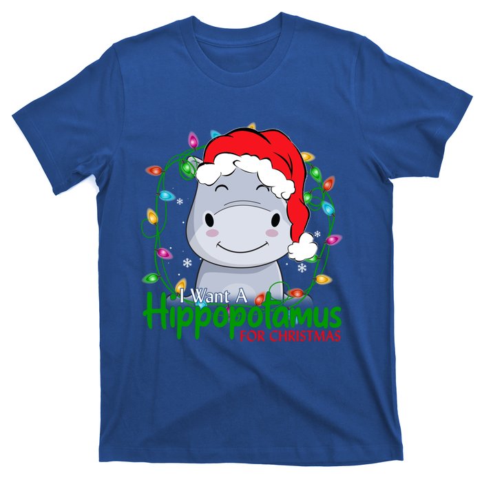 Xmas Hippo I Want A Hippopotamus For Christmas Pjs Gift T-Shirt