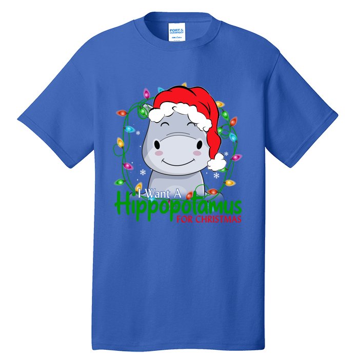 Xmas Hippo I Want A Hippopotamus For Christmas Pjs Gift Tall T-Shirt