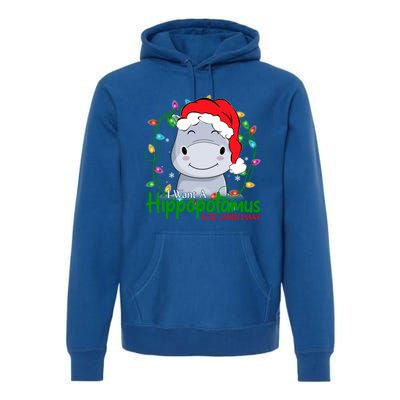 Xmas Hippo I Want A Hippopotamus For Christmas Pjs Gift Premium Hoodie