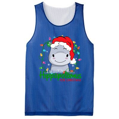 Xmas Hippo I Want A Hippopotamus For Christmas Pjs Gift Mesh Reversible Basketball Jersey Tank