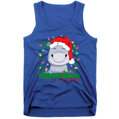 Xmas Hippo I Want A Hippopotamus For Christmas Pjs Gift Tank Top