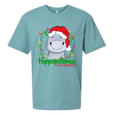 Xmas Hippo I Want A Hippopotamus For Christmas Pjs Gift Sueded Cloud Jersey T-Shirt