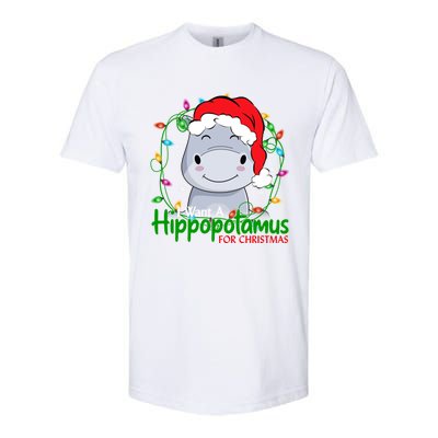 Xmas Hippo I Want A Hippopotamus For Christmas Pjs Gift Softstyle CVC T-Shirt