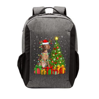 Xmas Holiday Lights Santa Vizsla Dog Christmas Tree Gift Vector Backpack