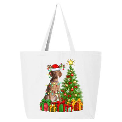 Xmas Holiday Lights Santa Vizsla Dog Christmas Tree Gift 25L Jumbo Tote