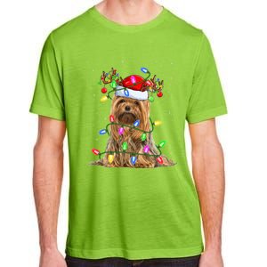 Xmas Holiday Lighting Santa Yorkshire Terrier Dog Christmas Great Gift Adult ChromaSoft Performance T-Shirt