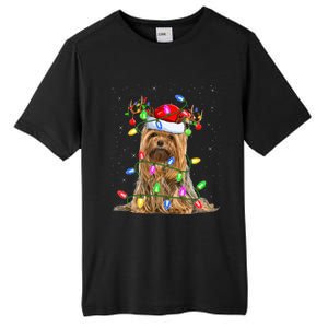 Xmas Holiday Lighting Santa Yorkshire Terrier Dog Christmas Great Gift Tall Fusion ChromaSoft Performance T-Shirt