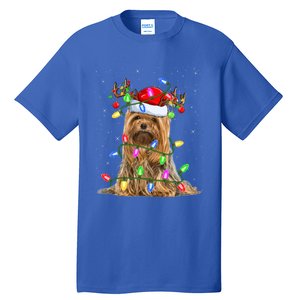 Xmas Holiday Lighting Santa Yorkshire Terrier Dog Christmas Great Gift Tall T-Shirt