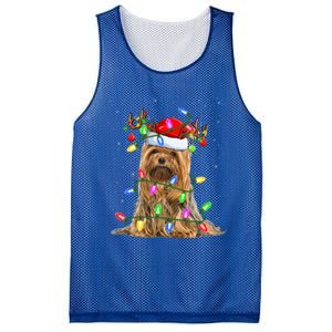 Xmas Holiday Lighting Santa Yorkshire Terrier Dog Christmas Great Gift Mesh Reversible Basketball Jersey Tank