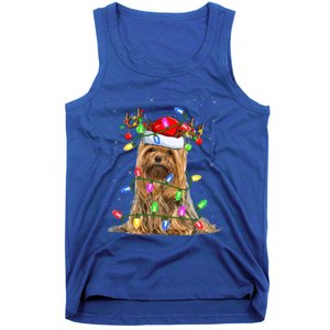 Xmas Holiday Lighting Santa Yorkshire Terrier Dog Christmas Great Gift Tank Top