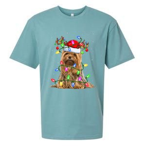 Xmas Holiday Lighting Santa Yorkshire Terrier Dog Christmas Great Gift Sueded Cloud Jersey T-Shirt