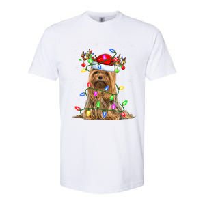 Xmas Holiday Lighting Santa Yorkshire Terrier Dog Christmas Great Gift Softstyle CVC T-Shirt