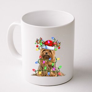 Xmas Holiday Lighting Santa Yorkshire Terrier Dog Christmas Great Gift Coffee Mug