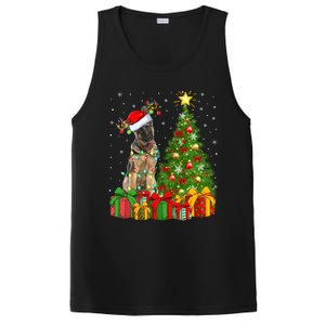 Xmas Holiday Lights Santa Ger Shepherd Dog Christmas Tree Gift PosiCharge Competitor Tank