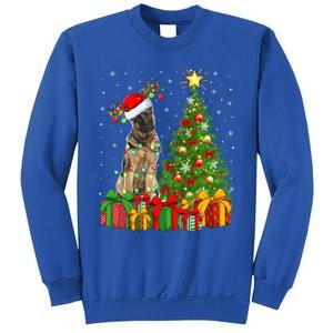 Xmas Holiday Lights Santa Ger Shepherd Dog Christmas Tree Gift Sweatshirt