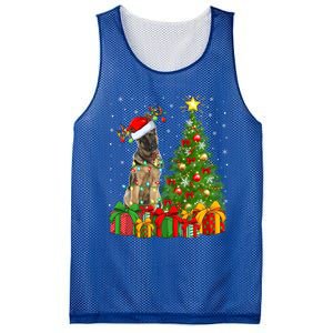 Xmas Holiday Lights Santa Ger Shepherd Dog Christmas Tree Gift Mesh Reversible Basketball Jersey Tank