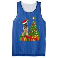 Xmas Holiday Lights Santa Ger Shepherd Dog Christmas Tree Gift Mesh Reversible Basketball Jersey Tank