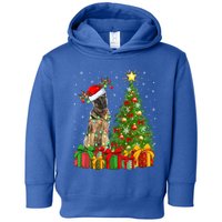 Xmas Holiday Lights Santa Ger Shepherd Dog Christmas Tree Gift Toddler Hoodie