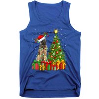 Xmas Holiday Lights Santa Ger Shepherd Dog Christmas Tree Gift Tank Top