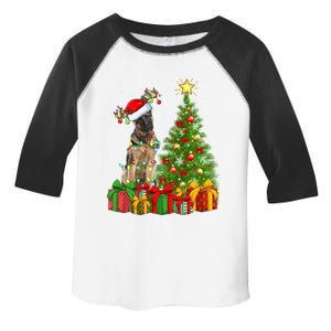 Xmas Holiday Lights Santa Ger Shepherd Dog Christmas Tree Gift Toddler Fine Jersey T-Shirt