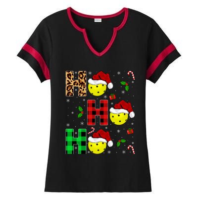 Xmas Holiday Matching Santa Ho Ho Ho Pickleball Christmas Gift Ladies Halftime Notch Neck Tee