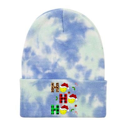 Xmas Holiday Matching Santa Ho Ho Ho Pickleball Christmas Gift Tie Dye 12in Knit Beanie