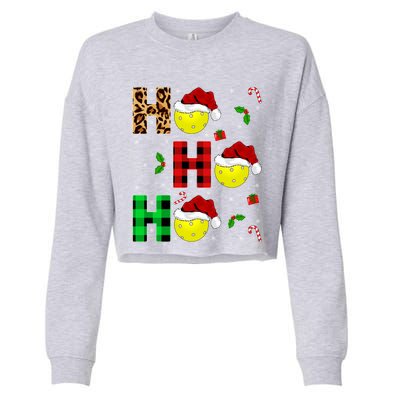 Xmas Holiday Matching Santa Ho Ho Ho Pickleball Christmas Gift Cropped Pullover Crew