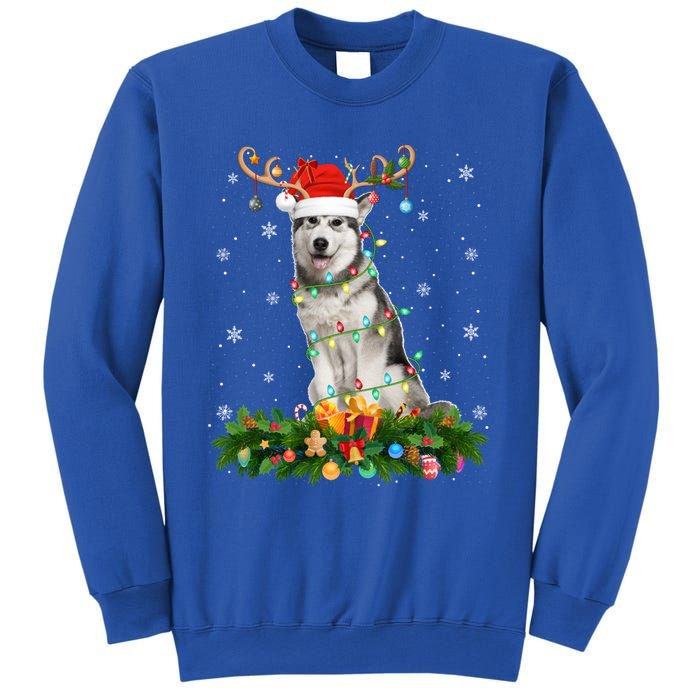 Xmas Holiday Reindeer Santa Alaskan Malamute Dog Christmas Gift Sweatshirt