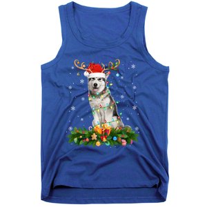 Xmas Holiday Reindeer Santa Alaskan Malamute Dog Christmas Gift Tank Top