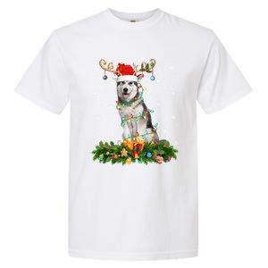 Xmas Holiday Reindeer Santa Alaskan Malamute Dog Christmas Gift Garment-Dyed Heavyweight T-Shirt