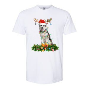 Xmas Holiday Reindeer Santa Alaskan Malamute Dog Christmas Gift Softstyle CVC T-Shirt