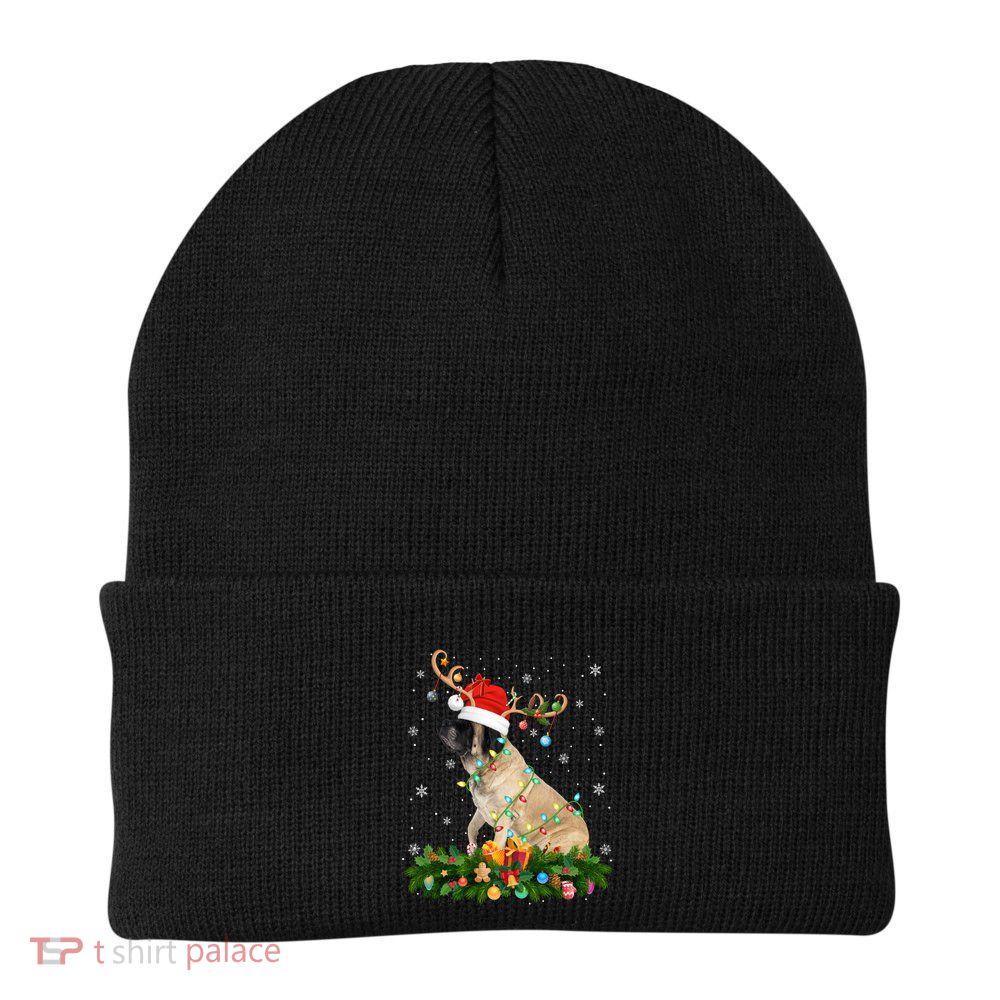 Xmas Holiday Reindeer Santa English Mastiff Dog Christmas Meaningful Gift Beanie