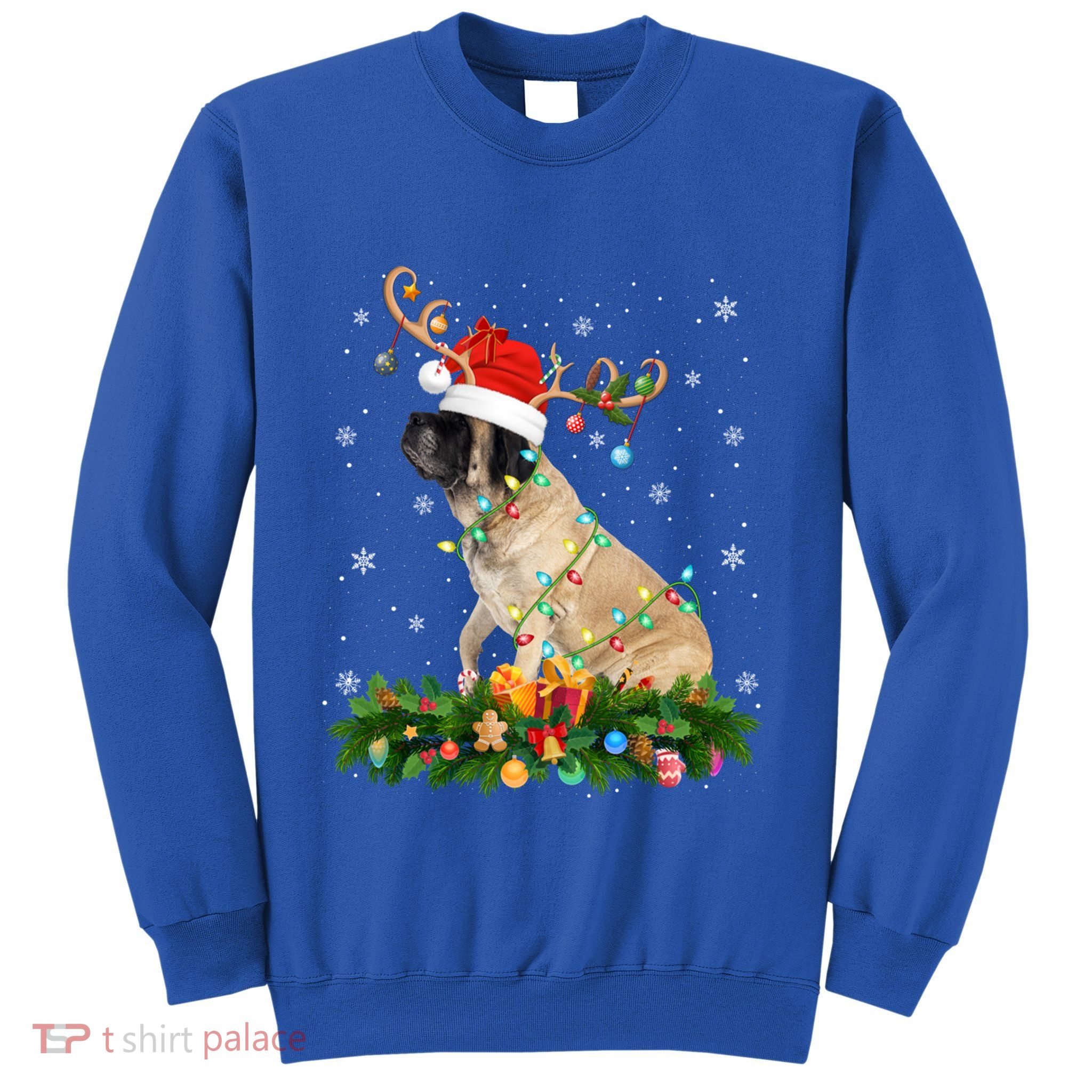 Xmas Holiday Reindeer Santa English Mastiff Dog Christmas Meaningful Gift Sweatshirt