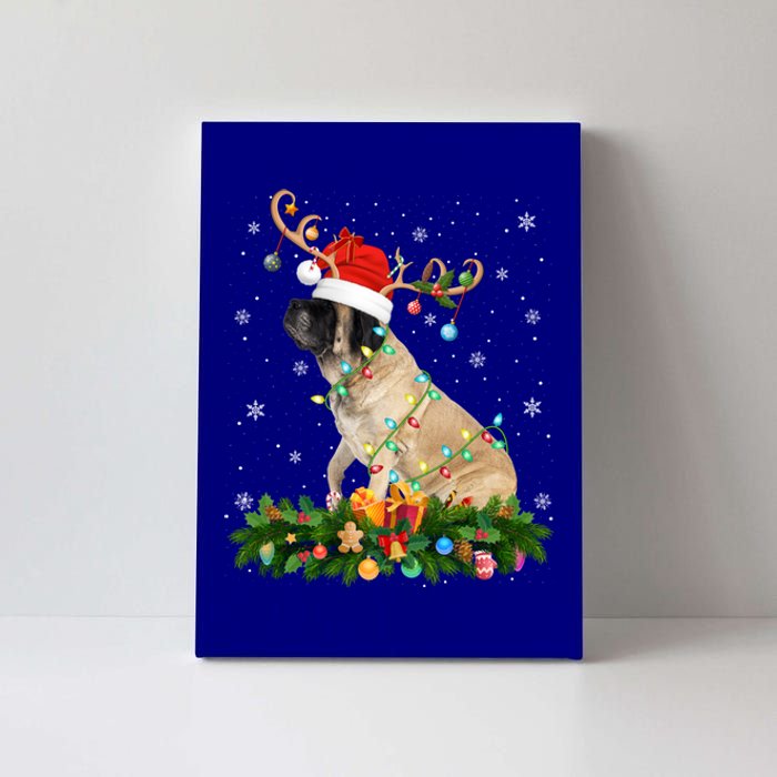 Xmas Holiday Reindeer Santa English Mastiff Dog Christmas Meaningful Gift Canvas