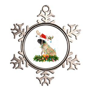 Xmas Holiday Reindeer Santa English Mastiff Dog Christmas Meaningful Gift Metallic Star Ornament